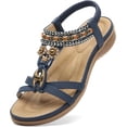 thumbnail image 1 of Sandalia Littleplum azul con soporte de arco, estilo bohemio, plana, talla 7, 1 of 7