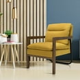 thumbnail image 4 of Costway Set of 2 Modern Accent Armchair Lounge Chair w/ Wood Legs & Steel Bracket Yellow, 4 of 9