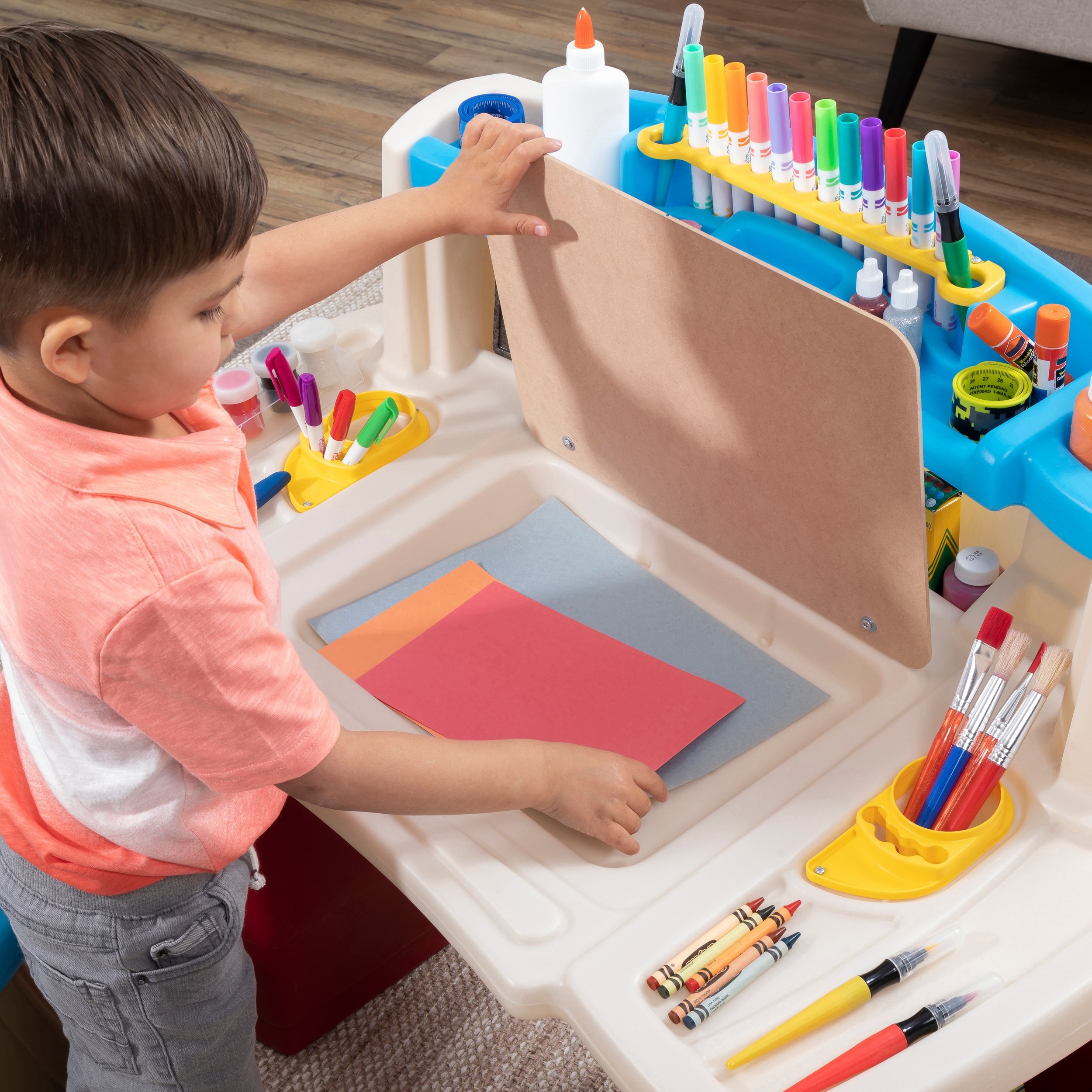 Step2 Deluxe Art Master Desk Plastic Kids Activity Center and Table - image 3 of 26