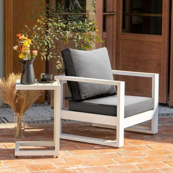 Patio Furniture Sofa Cushion Set Outdoor Deep Seating Cushions Thick Foam,21.7x21.7,Medium Grey