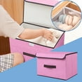 thumbnail image 1 of Pink: Large - Storage Box Foldable Clothes and Miscellaneous Portable Dust-Proof Storage Box with Cover Folding Storage Box (Large) Organizers and Storage, Storage Box Foldable Clothing, by Meiiso, 1 of 6