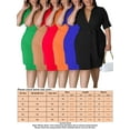 thumbnail image 5 of Gomelly Ladies Shirt Dress Plus Size Sundress With Belt Women Baggy Office Lapel Black 2XL, 5 of 5