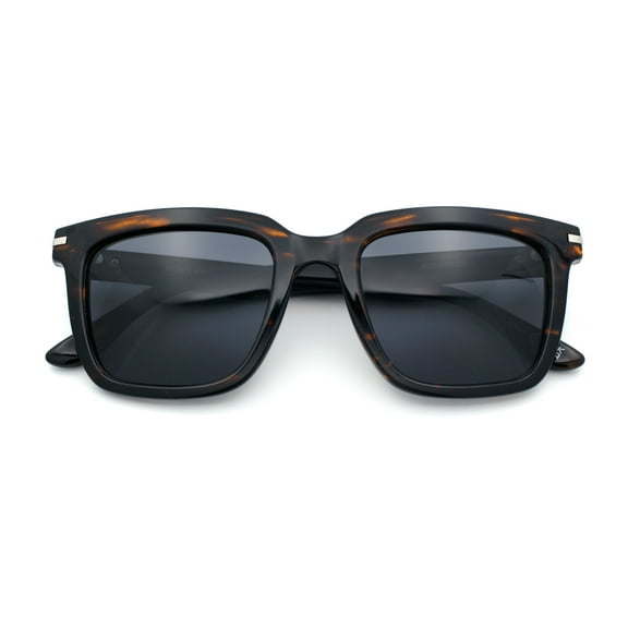 Gentlemanly Polarized Horn Rim Hipster Plastic Refined Fashion Sunglasses Tortoise - Black