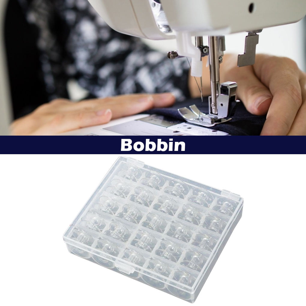 20 X Spools Empty Bobbins Organizer Sewing Machine Bobbin Storage Clear Thread