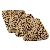 COEQINE Sofa Cushion Slipcover 3 Pieces Elastic Couch Cushion Cover Universal Armchair Couch Cover Furniture Protector Chair Slipcover with Elastic Bands, Leopard Print Earth Yellow