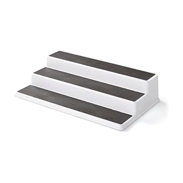 Copco 5234758 - Organizador giratorio antideslizante para despensa, 3niveles, color blanco / gris