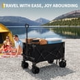 thumbnail image 3 of Shininglove Heavy Duty Foldable Wagon Cart – Extra Large 350Lb Capacity All-Terrain Beach Wagon w/Brakes & Cup Holders, 3 of 8