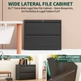 thumbnail image 4 of IKIMI 2-Drawer Lateral File Cabinet with Lock, 26.77" W Metal Filing Cabinet for Letter/Legal/A4 Files, Black, 4 of 9