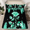 thumbnail image 2 of YST Green Rose Bed Sheets Set for Girls,Glitter Sequins Pattern Sheet Set Full,Romantic Rose Sheets,Rustic Rose Leaf Flat Fitted Sheet with 2 Pillowcases Deep Pockets, 2 of 5