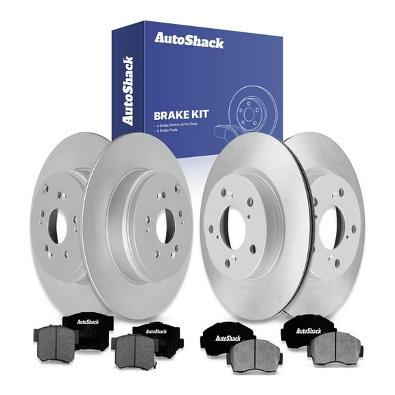 AutoShack Front & Rear Brake Rotors Ceramic Brake Pads | Replacement For 2012-2016 Honda CR-V 2.4L AWD | Coated | 12-PC Brake Kit | ArmorStop