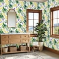 thumbnail image 4 of Peel and Stick Wallpaper Green Leaves Yellow Wildflowers Botanical Watercolor Wall Mural 23.6in x 9.8ft Self Adhesive Removable Wall Paper Renter Friendly Wallpaper for Nursery Bedroom Cabinets, 4 of 8