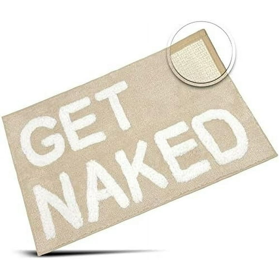 Get Naked Bath Mat for Bathroom – Funny Shower Mat – Cute Bath Rugs Tan (Yellow) Cute Non-Slip Soft Bath Rugs Thick Bathroom Kitchen Floor Microfiber Doormat 16x24 Inch$$Home Decor, Kitchen, & Other