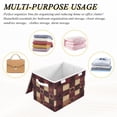 thumbnail image 6 of Yayeee Collapsible Cube Storage Bin with Lid Fabric Closet Decorative Basket with Handles, Star Spangled Squares, 6 of 7