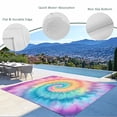 thumbnail image 6 of Outdoor Rug 5x8 ft Abstract Ethnic Waterproof Outdoor Patio Rug Mat Non Slip Outside Area Rugs Carpet for RV,Camping,Porch,Deck,Pool,Balconybackyard,Tie Dye Rainbow Colorful, 6 of 9