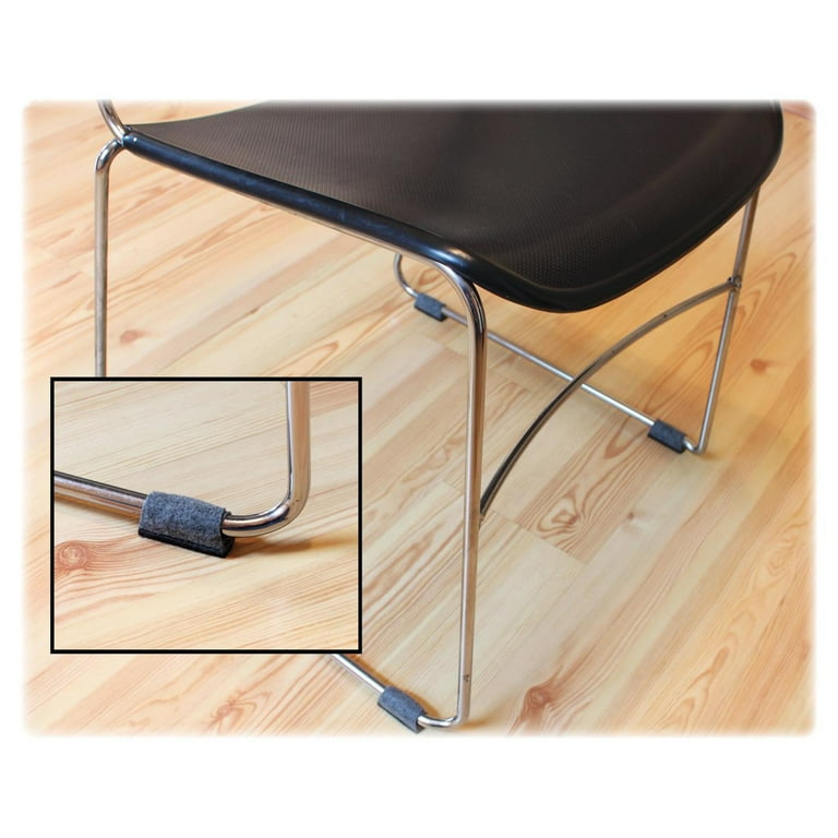 Lorell Wraparound Floor Savers - Gray - Vinyl - 16/Pack Lorell Wraparound Floor Savers - Gray - Vinyl - 16/Pack