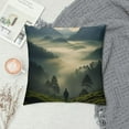 thumbnail image 2 of GOSMITH Misty Forest Throw Pillow Cover Mountain Foggy Pine Tree Coniferous Trees Cool Sun Green Decorative Pattern Kid Indoor Sofa Porch Living Room Big Pillow case, 2 of 5