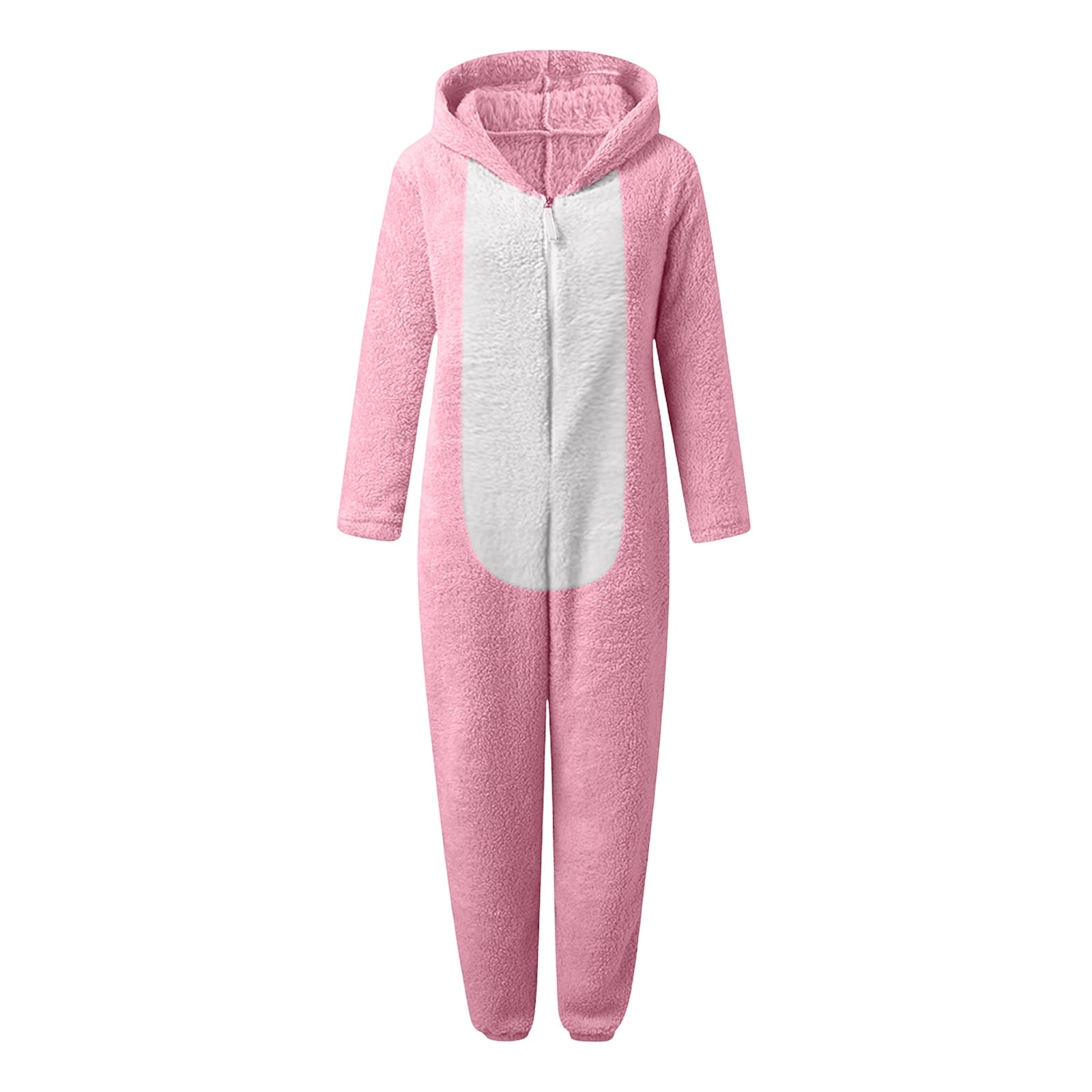 UQJfacai Girls Fleece Onesie Jumpsuit Kids Color Block Warm Sherpa Romper One Piece Zipper Cat Ear Hooded Cute Loungewear 4-14 Years