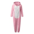 thumbnail image 6 of dazeni Girls Zip up Onesie with Cute Bear Hooded Cozy Fuzzy Fleece Jumpsuit Comfy Plush Sherpa Long Sleeve Romper Color Block One Piece Outfits Pink 4-5 Years, 6 of 6