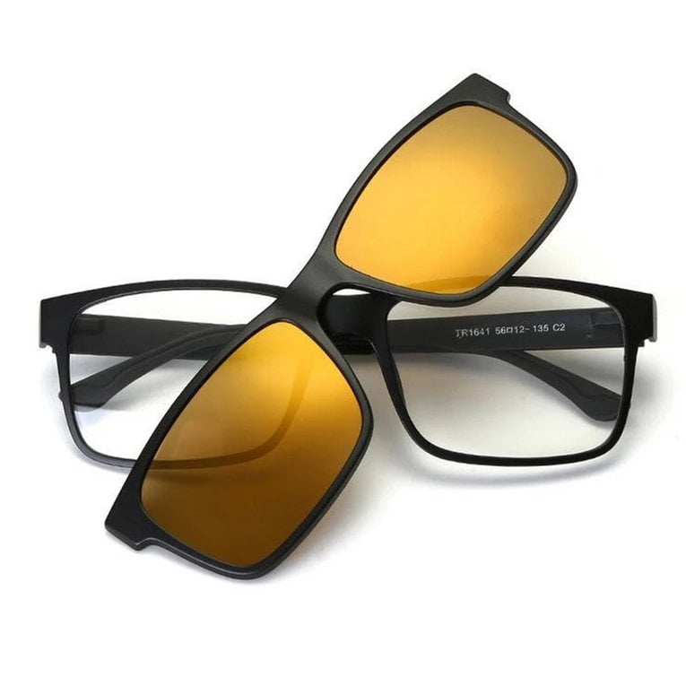 Generic Newest Upgraded Five Piece Polarized Sunglasses Magnetic Clip On Eyeglass Lens Magnetic Clips Set 2202pc Glasses Frame Colourful