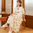 thumbnail image 1 of Camisón de encaje con volantes para mujer, ropa de dormir coreana, vestido de noche, pijamas de una pieza, cuello cuadrado, ropa de casa de manga corta sólida, Verano, 1 of 4