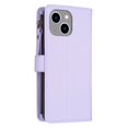 thumbnail image 2 of SaniMore for iPhone 14 6.1" 2022 Business Case, Full Body Protective PU Leather with Zipper Purse + Card Holder Flip Kickstand Lanyard [Shockproof TPU Shell] Vintage for Men WomenPurple, 2 of 9