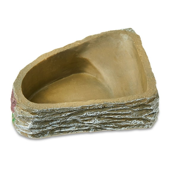Vibrant Life Small Reptile Terrarium Resin Feeding Bowl, Gray
