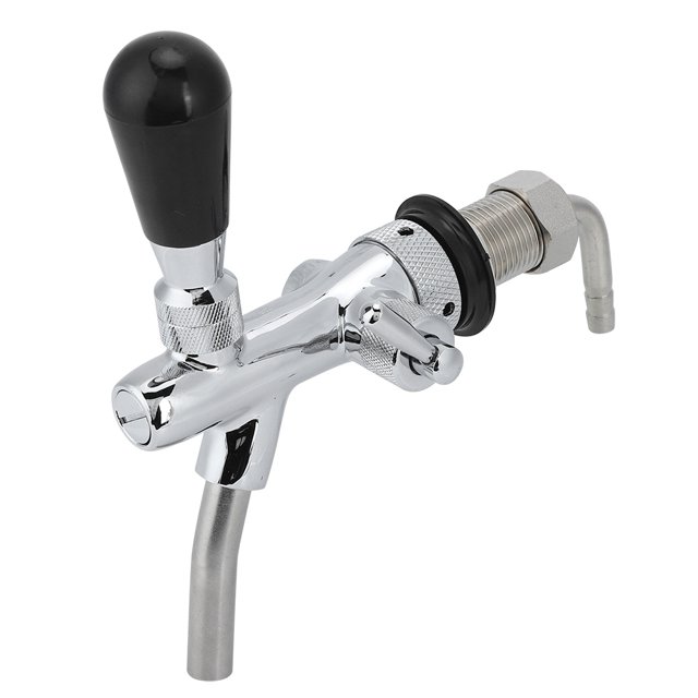 Haofy Robinet à Bière, Filetage G5/8 Po Robinet Réglable en Acier Inoxydable 304 avec Poignée Noire pour Bars Pubs Restaurants Hôtels Maisons