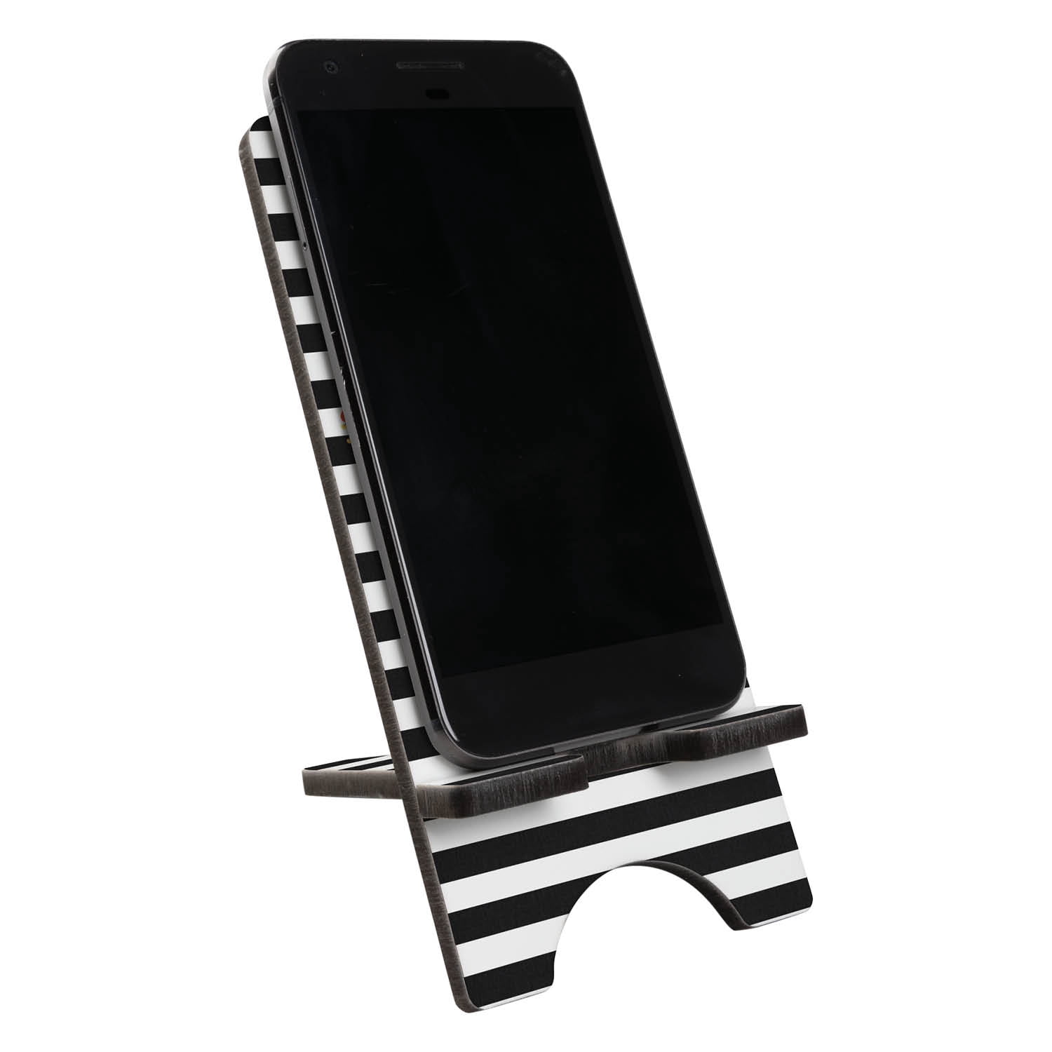 Floral Stripes Personalized Phone Stand