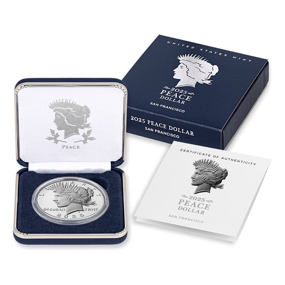 2025 Proof Peace Silver Dollar with Box and COA