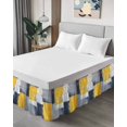 thumbnail image 4 of Abstract Black Yellow Gray Bed Skirt Queen Size 18" Drop Oil Painting Art Ruffled Wrap Around Bed Skirts Adjustable Elastic Bedskirt Dust Ruffle for Queen Size Bed, 4 of 7