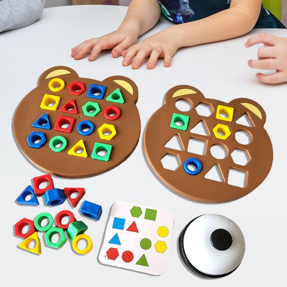 Juego de combinación de formas CUTICAT juguete educativo sensorial Montessori con campana