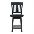 thumbnail image 3 of Linon Mack Solid Beechwood Slat Back Swivel 24" Counter Height Stool in Black, 3 of 10