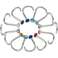 thumbnail image 3 of 210 Pcs Nose HOOK Screw Stud Bar Ring Piercing Nostril Silver Steel 20g Ball 2mm CRYSTAL, 3 of 6