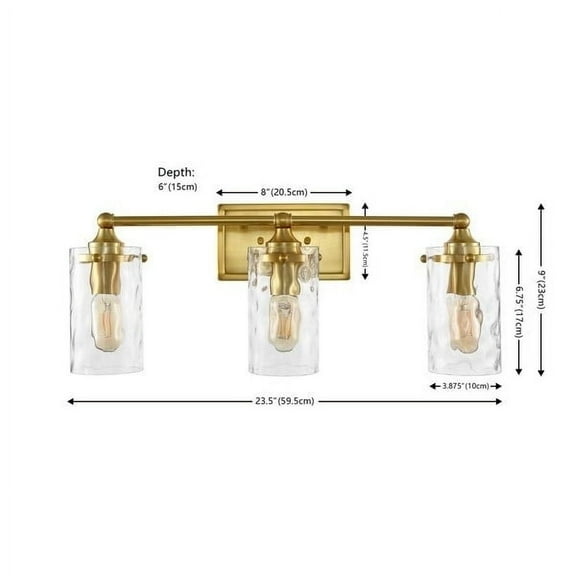 SAFAVIEH Johari 3-Light LED Gold Iron Wall Sconce with Clear Shade