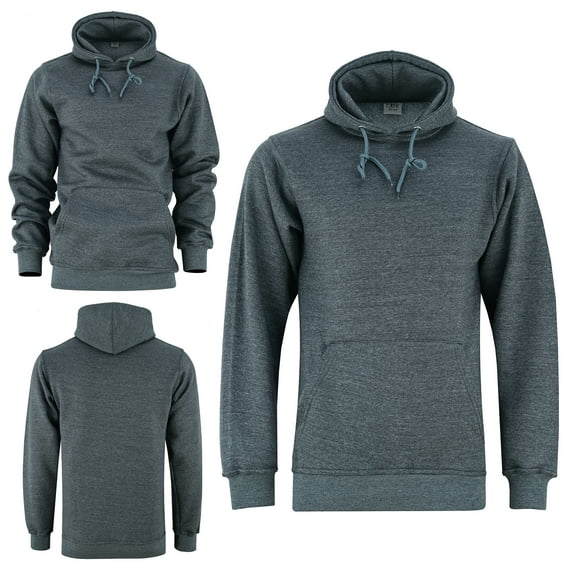 Men's Winter Fleece Hoodie Sweatshirt Warm Long Sleeve Pullover Hooded Charcoal Grey-L
