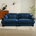 thumbnail image 4 of FFH 93.7" Loveseat Sofa, Oversized Cloud Sectional Couches for Living Room, Tufted 2 Seater Sofa with Deep Seat and Bolstered Armrests (Velvet Dark Blue, 2 Seater), 4 of 11