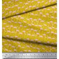 thumbnail image 2 of Soimoi Crepe Silk Fabric Flamingo Bird Printed Fabric 1 Yard 42 Inch Wide, 2 of 3