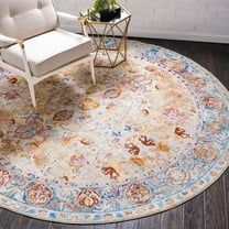 Unique Loom Austin Collection Area Rug - Fortissimo (8' Round Beige/Blue)