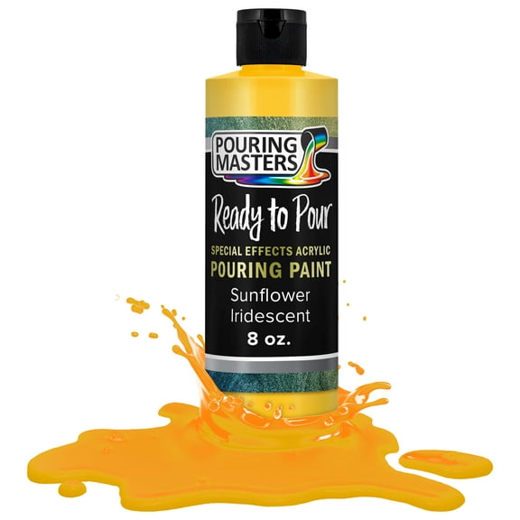 Pouring Masters Sunflower Iridescent Special Effects Pouring Paint - 8 Ounce Bottle - Acrylic Ready to Pour Pre-Mixed Water Based for Canvas, Wood, Paper, Crafts, Tile, Rocks and More