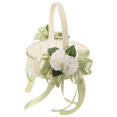 thumbnail image 3 of Wedding Tabletop Handheld Flower Basket Bridal Flower Girl Basket White Storage Handheld 1Pcs, 3 of 4