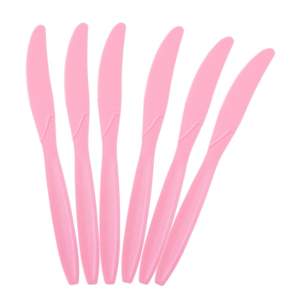 JAM Plastic Knives, Baby Pink, 48 Disposable Knives/Pack