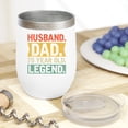 thumbnail image 2 of Husband. Dad. 70 Year Old Legend. Father's Day or Dad's Birthday, White 12oz Wine Tumbler, 2 of 5