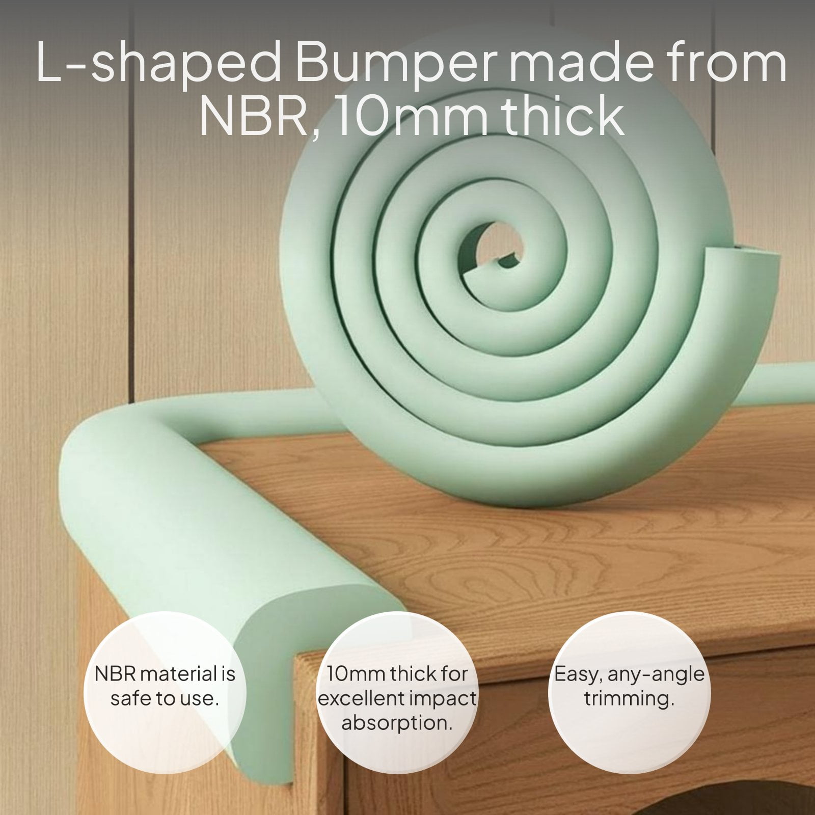 Tnarru Infant Edge Protector, NBR Foam Corner Guard, L-Shaped Strip Yellow