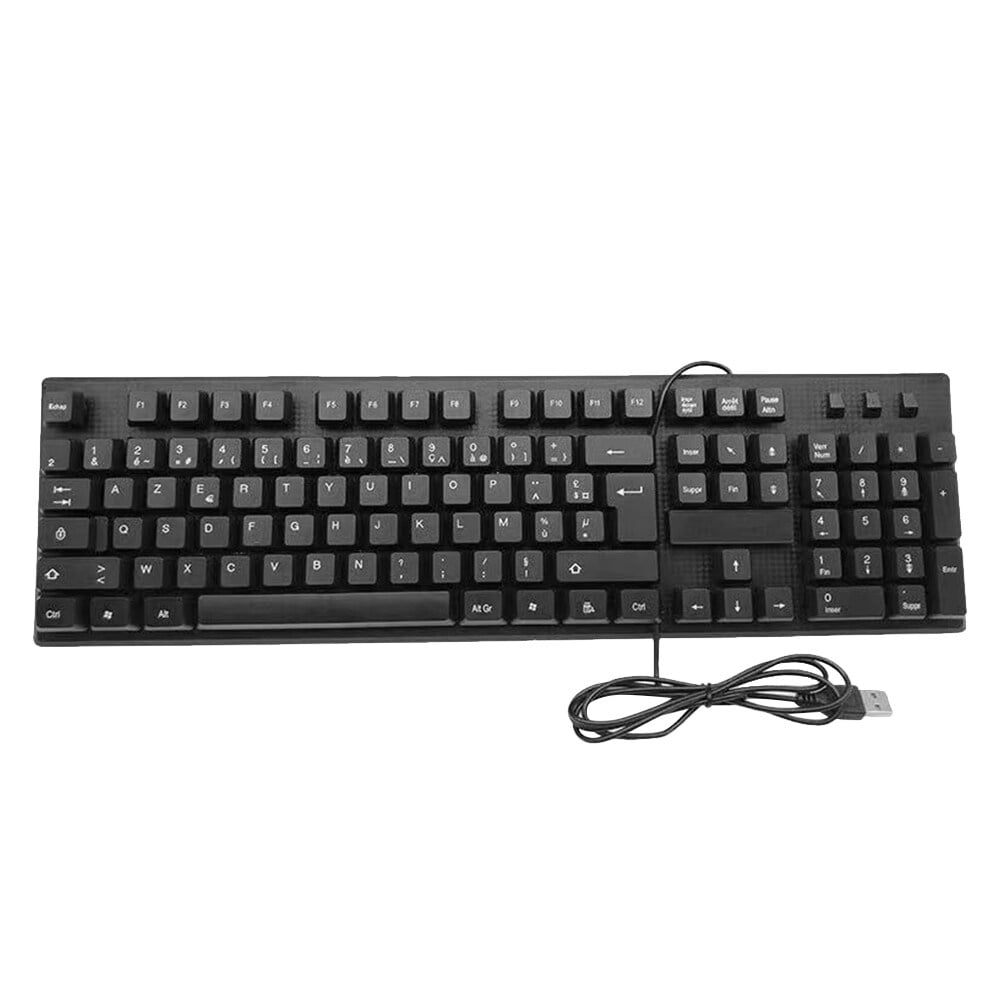 USB Wired Keyboard French Character Full Size Keyboard Computer