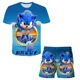 thumbnail image 3 of Nueva camiseta de Super Sonic para niños y niñas, traje con estampado de Sonic de Harajuku, camiseta + pantalones cortos, estilo callejero de moda, mangas cortas para niños, 3 of 5