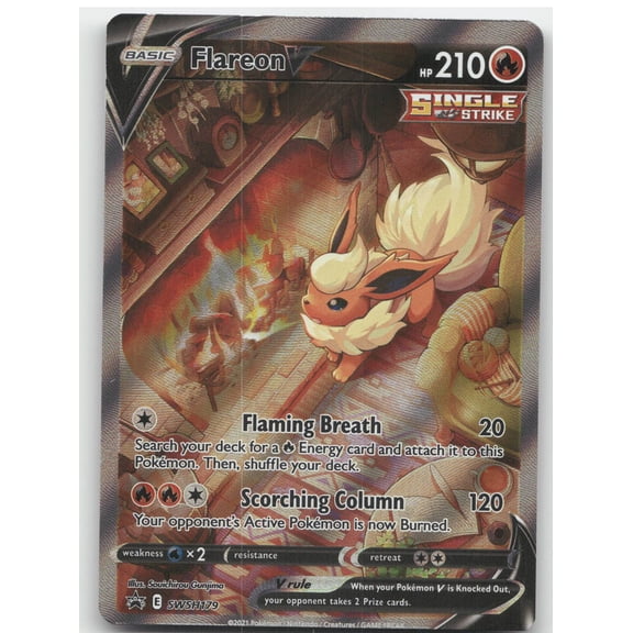 2021 Sword & Shield Flareon V Black Star Promo SWSH179 English Pokemon Card