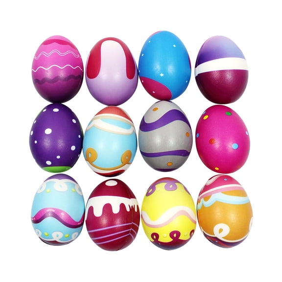 Squishies Toys – 12-Pack Easter Egg Shaped Mochi Squeeze,Soft Slow-Rising Foam,Great for Easter Basket Fillers and Spring Party Favors D