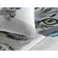 thumbnail image 3 of Ambesonne Cat Quilted Coverlet 3 Pcs, Animal Listening to Music, King Size, Grey White, 3 of 4