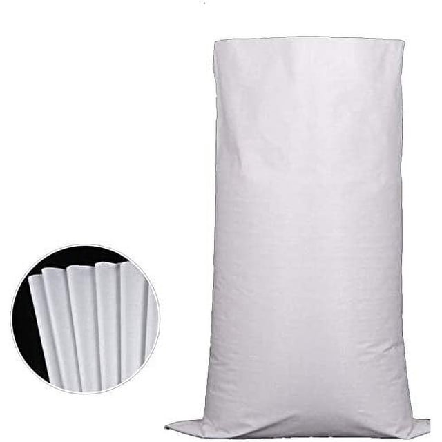 10 piezas Bolsas para escombros, bolsas tejidas blancas 60x100 cm, bolsa para escombros de gran capacidad, para logística y transporte, materiales de construcción o desechos de jardín