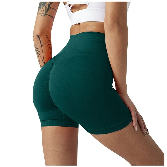 Plebaso Shorts d'Entraînement pour Femmes Taille Haute Extensible Gym Yoga Shorts de Course Athlétiques pour Femmes